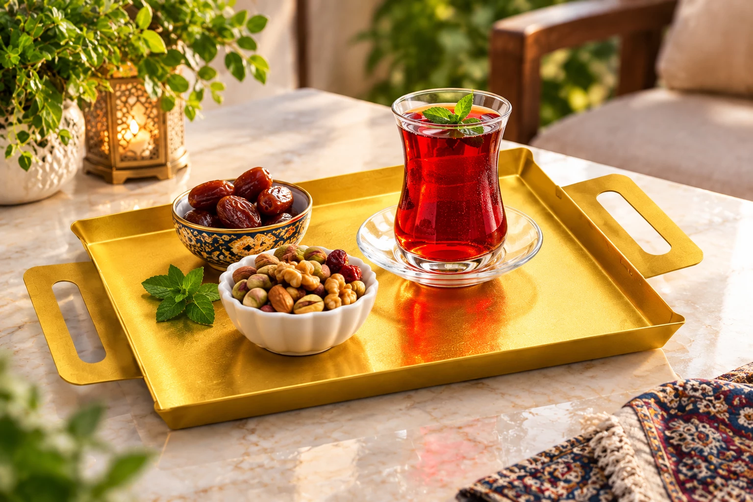 سینی استیل طلایی